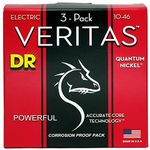 DR Strings Veritas Coated Core Technology Electric Guitar Strings, Medium 10-46, 3-Pack (VTE-10-3PK)