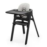 Stokke Steps Complete - Black Legs, Black Seat & Grey Cushion - 5-in-1 Seat System - Includes Baby Set, Tray & Cushion - For Babies 6-36 Months - Chair Holds Up to 187 lbs - Tool Free & Adjustable