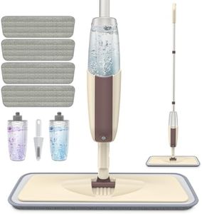 Spray Mop for Floor Cleaning, HOMTOYOU Dry Wet Floor Mop with 2 Refillable Bottles and 4 Washable Microfiber Pads for Home Kitchen Hardwood Laminate Wood Vinyl Ceramic Tiles Wooden