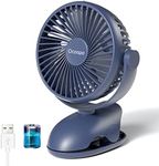 OCOOPA Desk Fan Clip On Fan for Pram, Mini Stroller Fan, 3600mAh Rechargeable Portable Table Fans,Battery Operated&360° Rotation Personal Desktop Fans for Baby Stroller PushChairs Bed Camping,Blue