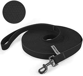 Wolfone 9m Black Heavy Duty Robust Training Dog Lead with Anti-Slip Handle，Waterproof Long Dog Lead for Outdoor Activities