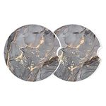 Getfitsoo Car Cup Holder Coaster, Car Coasters for Drinks 2 Pack, Absorbent Ceramic Coasters for Car, Auto Cup Holder Accessories for Men/Women Gift ( Marbling Grey)