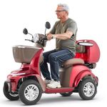 VEVOR Heavy Duty 4-Wheel Mobility Scooters for Seniors & Adults, 500lbs Capacity, 21.5 Miles 3-Speed Long Range, 1000W All Terrain Electric Recreational Scooter Wheelchair, 20° Max Climbing Capacity