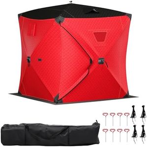 YITAHOME Ice Fishing Shelter, 3-Layer Insulated Ice Fishing Tent with 300D Oxford Fabric, 36 sq ft Ice Shanty for 3-4, Pop-up Portable Ice Shelter with 2 Doors and Carrying Bag