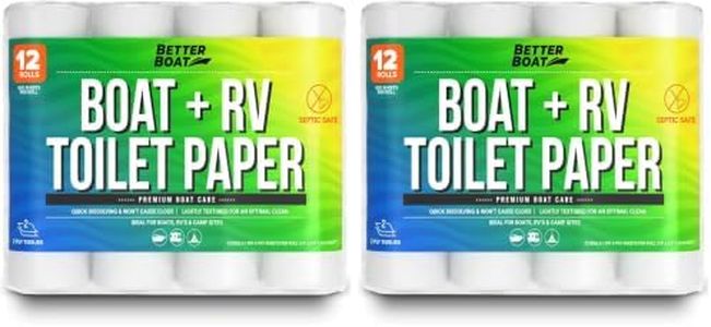 RV Toilet Paper 12 Rolls (500 Sheets Each), Rapid Dissolving 2-Ply