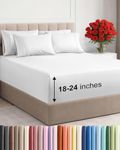 Extra Deep King Sheet Set - 6 Piece Breathable and Cooling Sheets - Hotel Luxury Bed Sheets Set - Easy & Secure Fit - Soft, Wrinkle Free and Comfy Sheets Set - White Sheet Set with Extra Deep Pockets