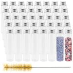 HAKZEON 40 PCS 110ml Plastic Test Tube with Caps, 150 x 34 mm Clear Test Tubes with Cleaning Brush for Scientific Experiments, Plant cultivation, Party Decoration, Salt Container