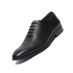 LOUIS STITCH Formal Shoes for Men | Handcrafted Derby in Authentic Italian Leather | Unique Design, Lace-Up for Business Midnight Black| UK Size 8 (EUSNJB-1)