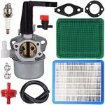 ZAMDOE Carburetor for Briggs & Stratton 110402 110412 215369 Tiller Engine Tune Up Kit with 696065 697422 Carburetor Air Filter Cartridge Spark Plug Fuel Hose Gaskets