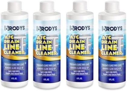 Brodys - A/C HVAC Drain Line Cleaner, Bottle, 2 MONTH SUPPLY, (Great to use at home, in the office, at restaurants and large commercial buildings) AC Drain Line Condensate Cleaner (8oz, 4, Count)