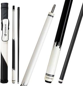 CUEDESG Carbon Fiber Pool Cue Stick 10.5mm/11.8mm/12.5mm,Low Deflection Pool Stick,Professional Cue Stick with Case (White-12.5mm)