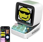Divoom Ditoo Pixel Art Gaming Portable Bluetooth Speaker with App Controlled 16X16 LED Front Panel, Also a Smart Alarm (White)