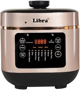 Libra 6 Litre Electric Pressure Cooker With Most Advanced Float Valve Safety | One Touch Instant Multi Cooking Functions | Indian Preset Menus (Rose Gold)