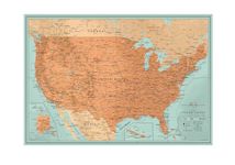 Custom Push Pin Map of United States | Detailed Large Push Pin US Map poster | Large Push Pin Travel Map USA (35 x 24)