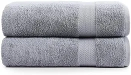 LANE LINEN Bath Sheets Bathroom Towel Set- 2 Pack 100% Cotton Extra Large Bath Towels, Oversized Bath Towels, Luxury Bath Towels Bathroom Set, Shower Towels Bath Towel Sets for Bathroom, 35x66 - Grey