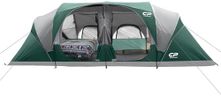 CAMPROS CP Tent 12-Person-Camping-Tents,3 Room Family Tents,Waterproof Windproof Family Tent with Top Rainfly,6 Large Mesh Windows,Double Layer,Easy Set Up, Portable with Carry Bag-20' x 9' x 72"(H)