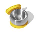 Avanchy Baby Bowls With Suction And Storage Lids Set. Stainless Steel (Yellow), 283 Ml