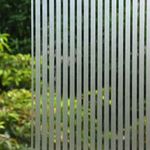 VSUDO Privacy Window Film, Frosted Stripe Pattern Window Tint for Home, Static Cling Window Glass Stickers (90x200 cm)