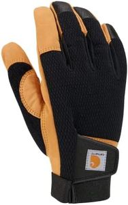 Carhartt Men's Synthetic Leather High Dexterity Touch Sensitive Secure Cuff Glove, Black Barley, Large