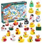 Christmas Rubber Ducks Advent Calendar 2023, Xmas Countdown Blind Boxes with 24Bath Shower Ducks Toys, Christmas Decoration Party Favor Gifts Boxes for Boys Girls Kids Toddlers