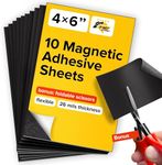 Magnetic Sheets with Adhesive Backing - 10 PCs Each 10 cm x 15 cm (4" x 6") - Flexible Magnetic Paper for Craft and DIY - Peel and Stick Magnet Sheets for Picture and Photo Magnets