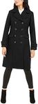 Kenneth Cole New York 17LMW279 Womens Double-Breasted Contrast-Piping Peacoat - Black - XXL