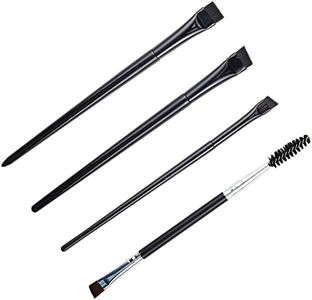 4 Pcs Eyeliner Brush Kit, Fine Angled Eyeliner Brush Flat Slanted Thin Eyebrow Brush Double-Ended Angled Eye Brow Brush Concealer Brushes Synthetic Bristles Makeup Tool
