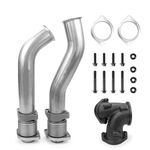 FEXON PowerStroke Turbo Diesel Exhaust Manifold Bellowed Up Pipes Kit Compatible with Ford 1999-2003 F-250 F-350 Super Duty 7.3L Replace 679-005