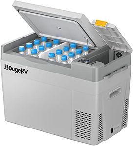 BougeRV 12 Volt Refrigerator, CRPRO 30 Quart 12V Car Fridge, Portable Freezer (-8℉~50℉), Compressor Electric Cooler with 12V/24 DC, 110-240 AC for Outdoor Camping Overlanding Truck RV SUV Van (White)