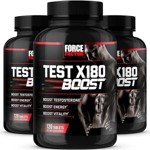 Force Factor Test X180 Boost Testosterone Booster and Energy Supplement for Men, Boost Energy, and Enhance Vitality, with D-Aspartic Acid and Fenugreek, 360 Tablets (3-Pack)