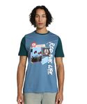 Puma Men's Printed Regular Fit T-Shirt (606947 Dive-Deep Teal