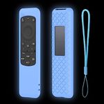 ADDGRIP Silicone TV Remote Cover Compatible with Samsung 2023 OLED Model Smart TV Remote (Remote Control with Round Edges) (Remote Control not Included) - Luminiscent Blue - Style 1