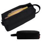 Fmeida PU Leather Pencil Case Large Pen Case Stationery Pouch Pen Holder Portable School Supplies for Secondary High School Office Adults Kids Pencil Bags - Black