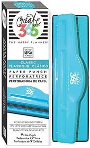 me & my BIG ideas Punch - The Happy Planner Scrapbooking Supplies - 9 Hole Paper Punch For Disc-Bound Planners - Punch Your Own Paper To Include In Your Planner - Classic Size