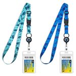 Cruise Lanyards, Adjustable Lanyard with Retractable Reel, Waterproof ID Badge Holder for All Cruises Ships Key Cards, 2pack