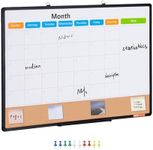 VEVOR 36"x 24" Monthly Calendar Whiteboard & Cork Board Combo with Aluminum Frame – 2-in-1 Magnetic Dry Erase Bulletin Board for Wall Mount – Ideal for School, Home, Office