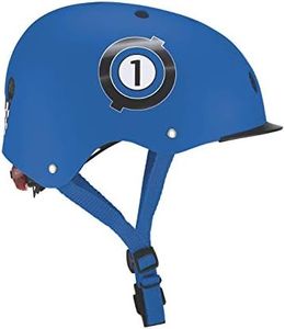 Globber Unisex Youth Junior Elite Helmet Racing Design Children's Helmet Dark Blue Waist XS-S