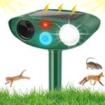 Joomouney Cat Repellent Garden, Ultrasonic Cat Deterrent Garden Solar Animal Scarer Ultrasonic Fox Deterrent with PIR Sensor & Flash, IPX4 Waterproof Outdoor Pest Repellent for Lawn Yard Garden,Green