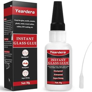 Yeardera Glass Glue, Glass to Glass Glue Clear, Super Instant Glue, Glue for Glass Repair, Acrylic Glue for Glass, Ceramics, Pottery, Plastic, Metal, Acrylic, Mirrors, Jewelry, DIY (30g Glass Glue)