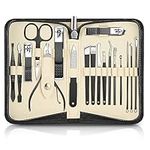 Manicure Set 18pcs,DUAIU Manicure Pedicure Tools Kit,Nail Clipper Set Gifts for Women/Men,Stainless Steel Nail Set Manicure For Toe and Finger Nails Grooming Care with Zipper Bag