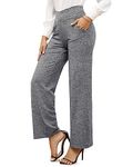 G4Free Yoga Pants for Women Wide Leg Dress Pants High Waist Stretchy Flare Pants for Casual Work Business (Heather Grey,M)