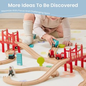 Tiny Land Wooden Train Set – 39-Piece Classic Toy Railway