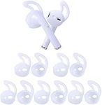 OneCut 5 Pairs Airpods Silicone Ear Hooks Cover Earbuds Tips for Apple AirPods,Silicone Soft Anti-Slip Sport, Anti-Drop Ear Hook Gel Headphones Earphones Protective Accessories Tips (White)