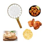 ANSHEZ Gas Grill Lpg Gas Saver Jali | Mini Tandoor, Grill Jalli, Barbeque Net, Gas Tandoor | Tandur Grill With Wooden Handle | Roti, Brinjal, Papad Roaster| Tandoori Grill for Home -Pack Of 1