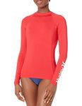 Hurley Women's Standard One and Only Long-Sleeve Rashguard, Red Pepper, Small, Red, Small