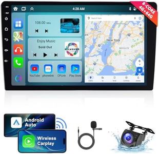 【8 Core 4G+64G】 Android 13 Double Din Car Stereo Wireless Carplay Android Auto, 10.1" HD 1280 * 720P IPS Touchscreen Radio in-Dash Head Unit with GPS Navi WiFi DSP Audio Bluetooth SWC Backup Camera