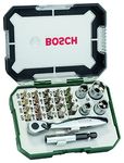 Bosch 26pc. Screwdriver Bit and Ratchet Set (PH-, PZ-, Hex-, T-, S-Bit, Accessories Drill and Screwdriver)