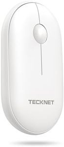 TECKNET Bluetooth Mouse, 2.4G USB-A Compact and Portable Mouse for Laptop 2 Modes(BT3.0/5.0+2.4Ghz), Silent Slim Clicks with USB Receiver, Compatible with PC, Chromebook, Mac - White