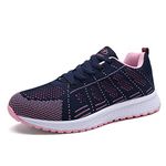 Women Lightweight Walking Shoes Ladies Breathable Trainers Running Sneakers Athletic Fitness Sneaker 7 UK,Blue