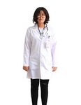 JONATHAN UNIFORM White Lab Coat with 3 Pockets for Smartphone, Cosplay Halloween Nurse Uniform for Student, Technician, Physician (3X-Large)